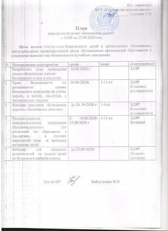 Республиканская  акция "Безопасная школьная среда"